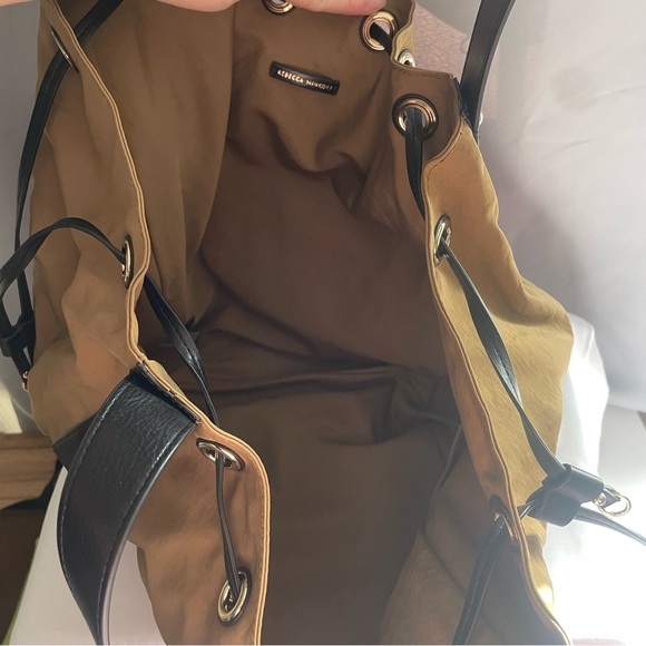 Rebecca Minkoff Nylon Mab Large Drawstring Shoulder Tote Military Tan Brown - Picture 9 of 16
